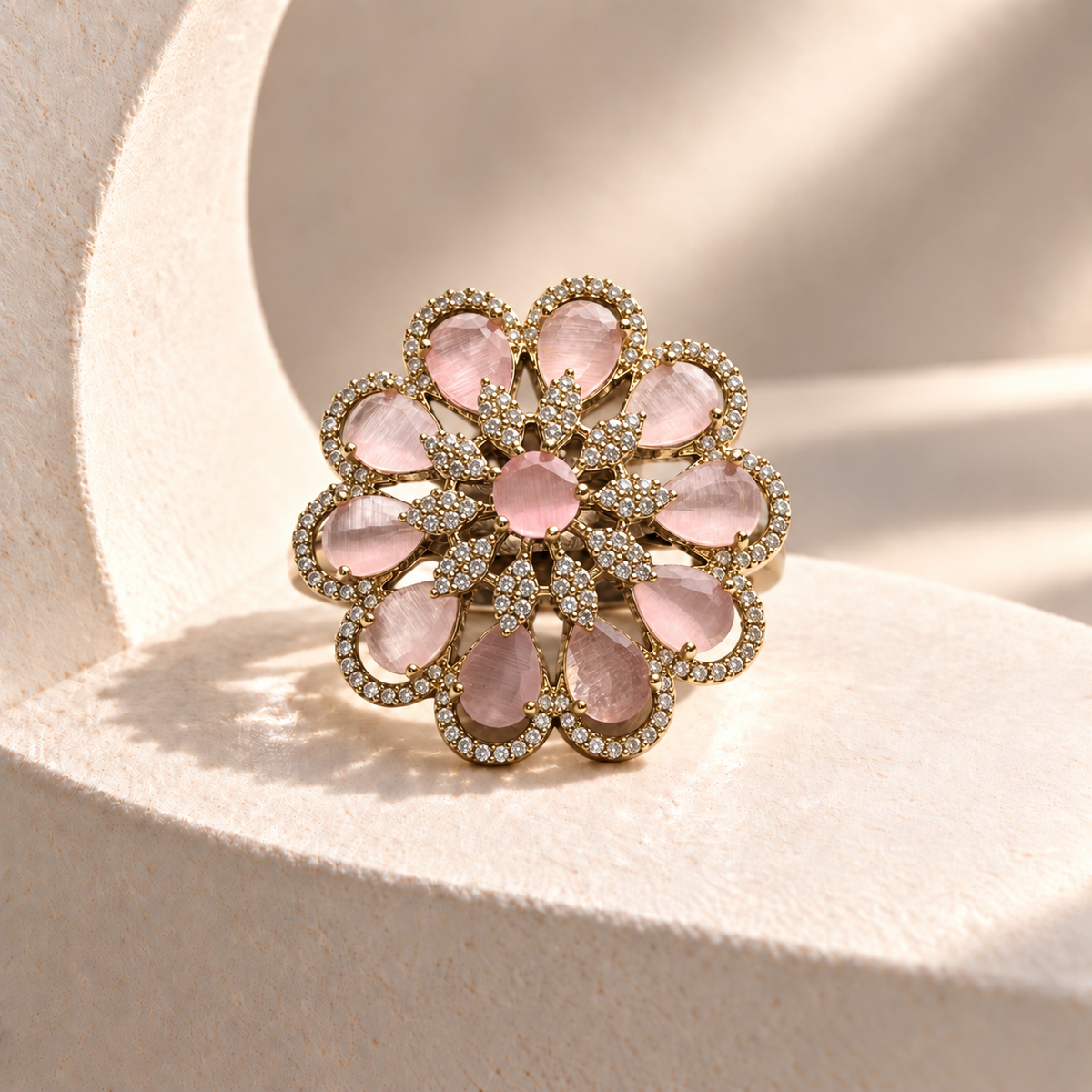 Teardrop Flower Ring