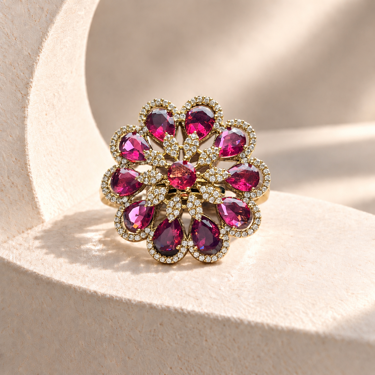 Teardrop Flower Ring