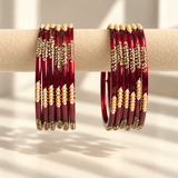 Pearl Line Glass Bangle