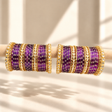 Floral Kundan Stone Bangle Set