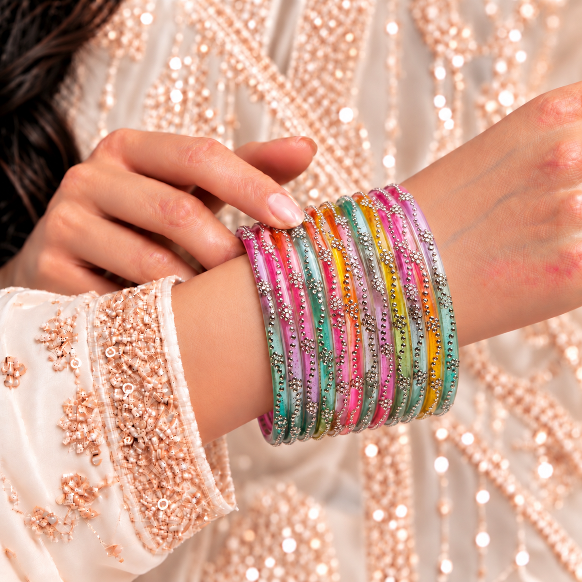 Mini Bloom Glass Bangles