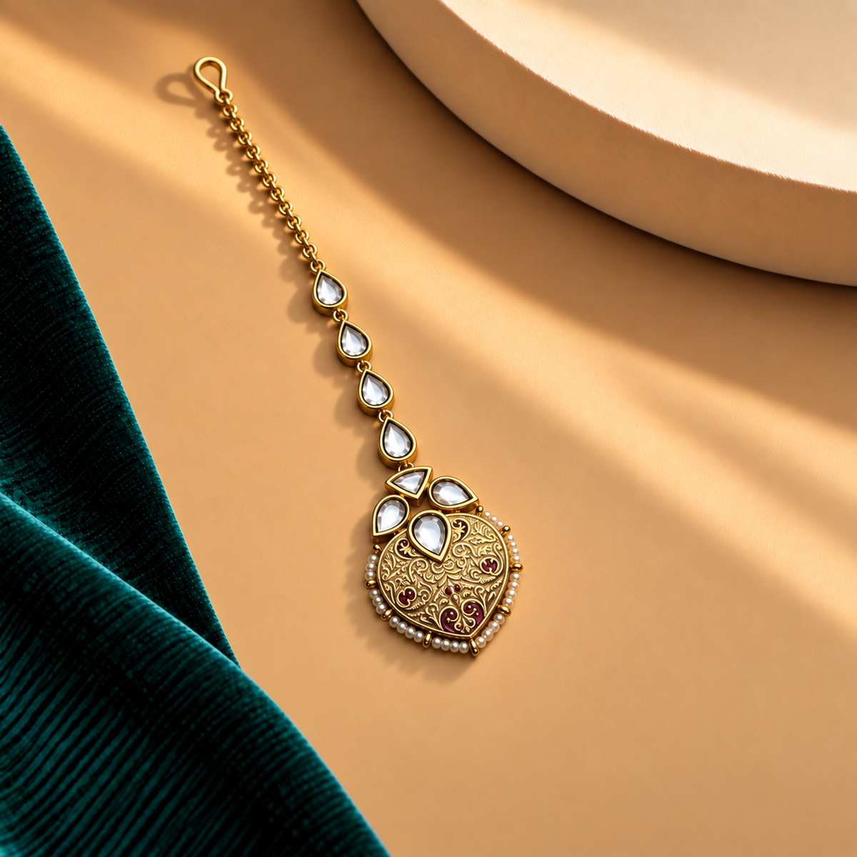 Curved Pattern Maang Tikka