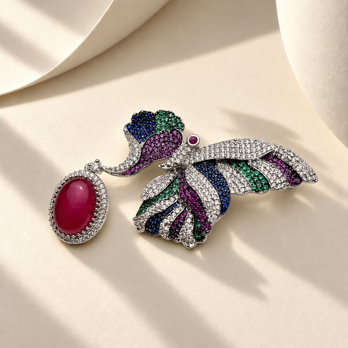 Sparkling Wing Brooch
