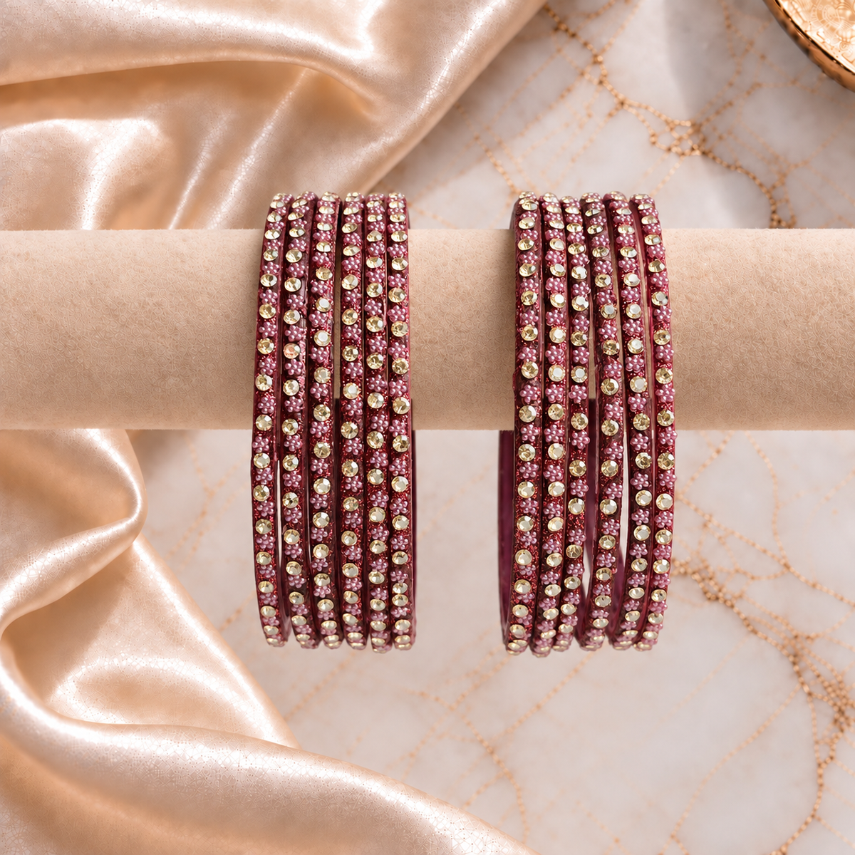Flower stones glass bangles