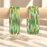 Pearl Line Glass Bangle