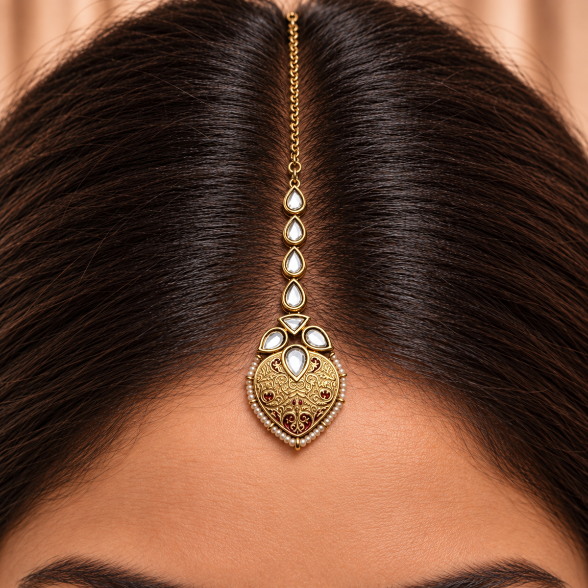 Curved Pattern Maang Tikka