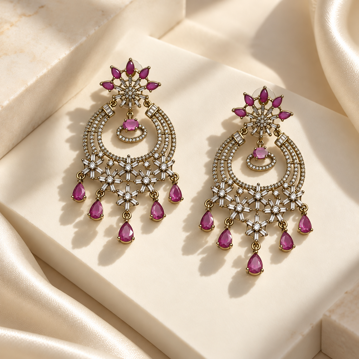 Beautiful Flower Drop Earrings