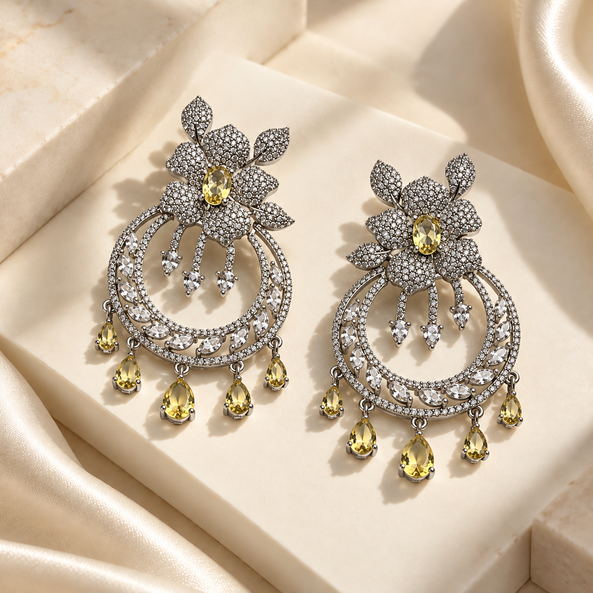 Blooming Circle Drop Earrings