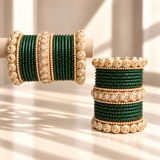 Drop Border Glass Bangle Set