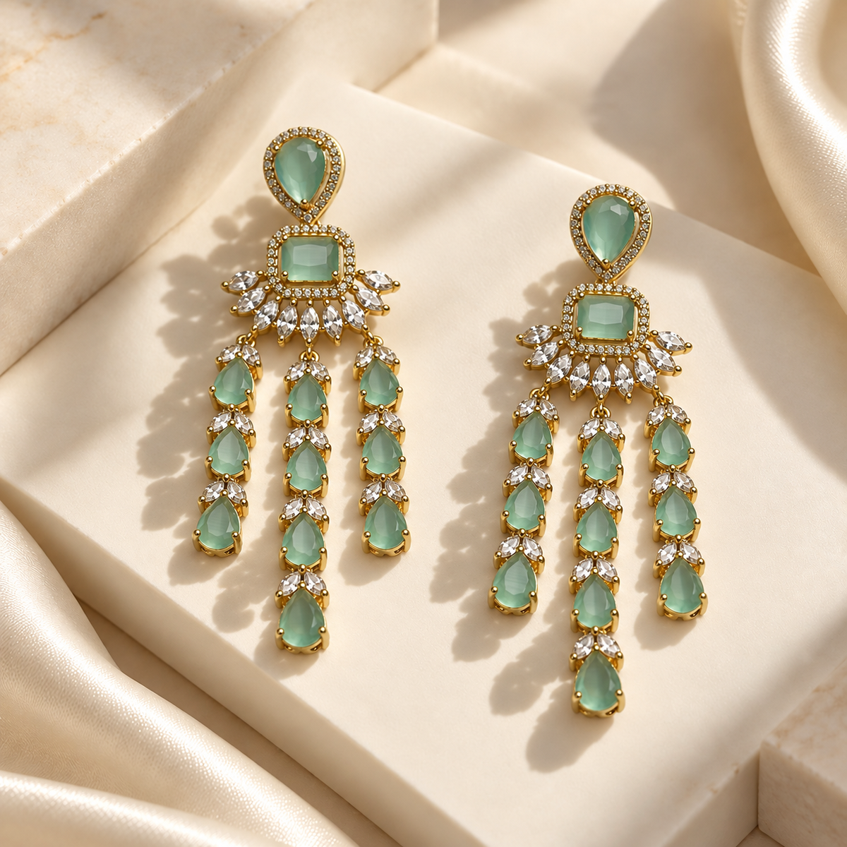 Elegant Three-Line Earrings