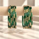 Pearl Line Glass Bangle