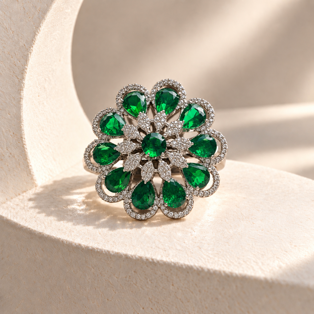 Teardrop Flower Ring