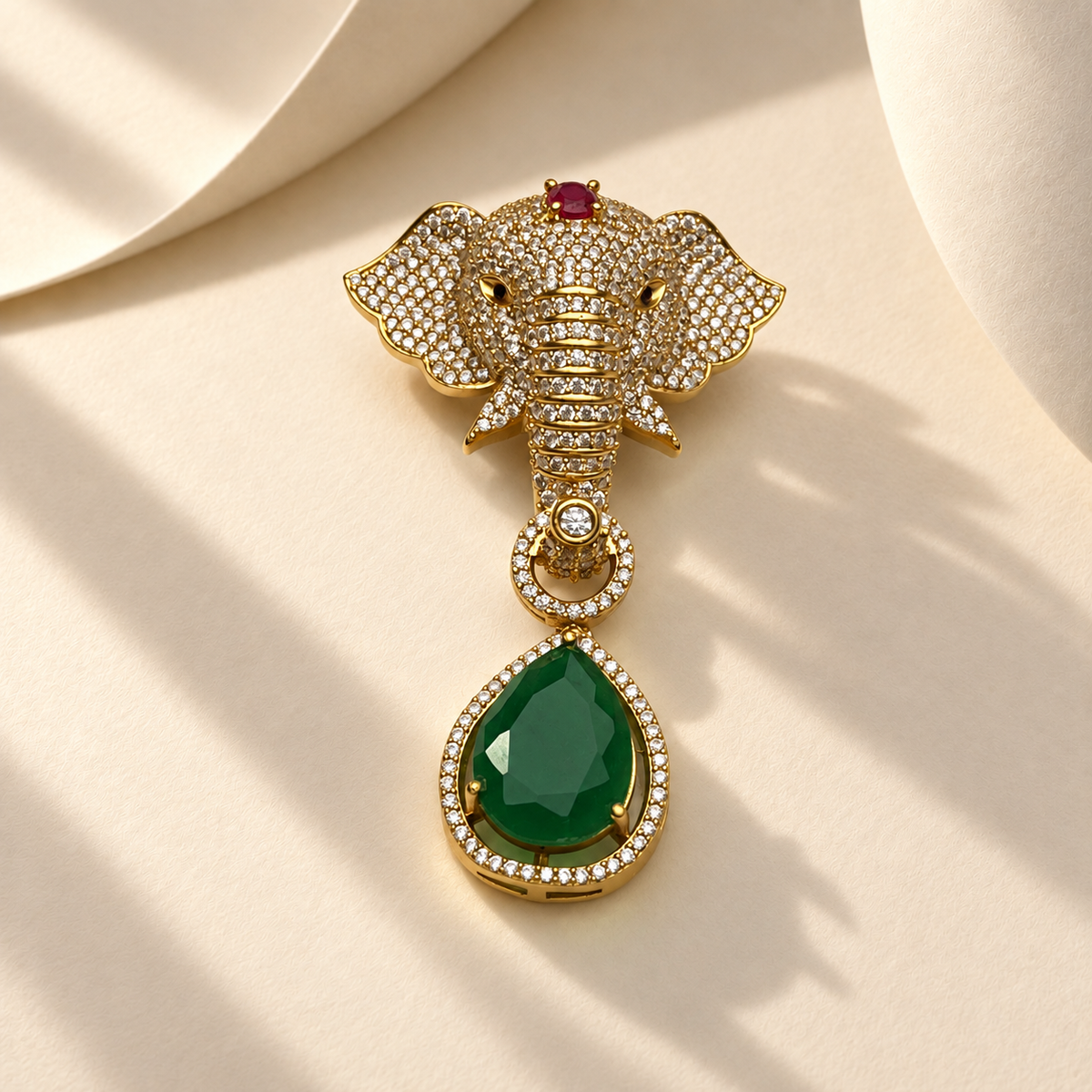 Elephant Drop Brooch
