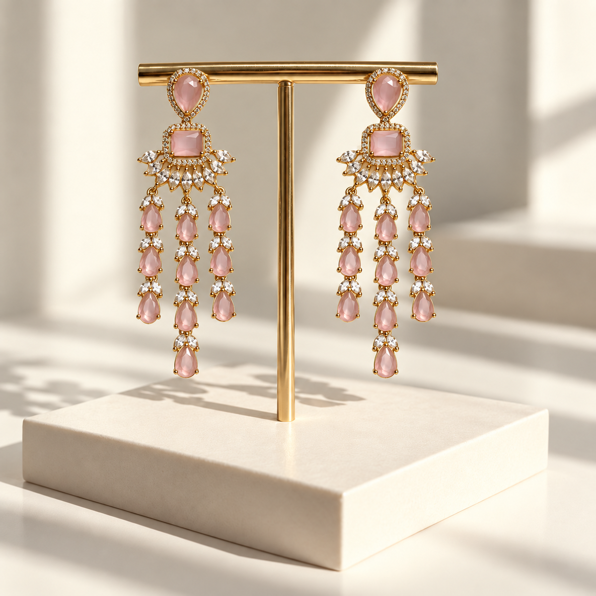 Elegant Three-Line Earrings