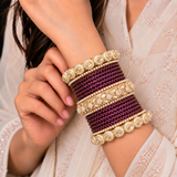 Drop Border Glass Bangle Set