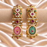 Rajwada Dual Color Oval Stone Openable Kada