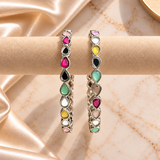 Big Drop Stone Line Bangles
