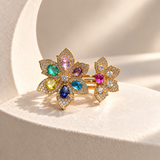 Two-Flower Adjustable Ring