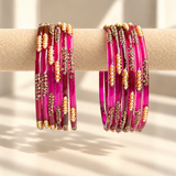 Pearl Line Glass Bangle