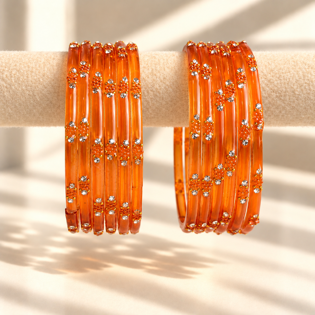 Dotted Stone Glass Bangle