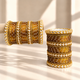 Floral Kundan Stone Bangle Set