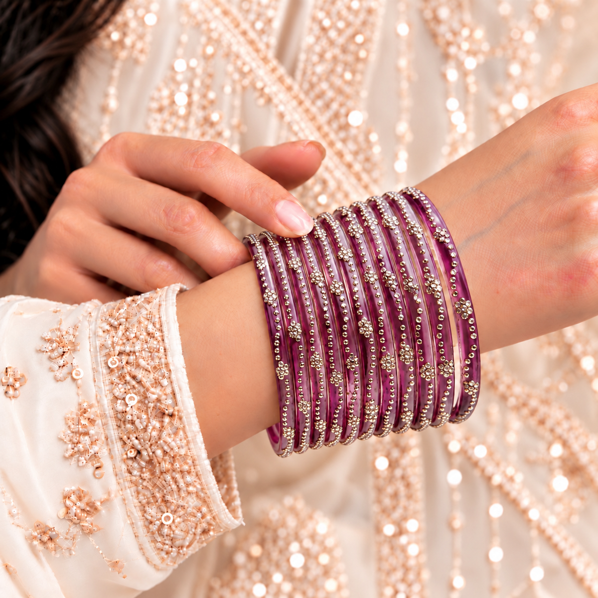 Mini Bloom Glass Bangles