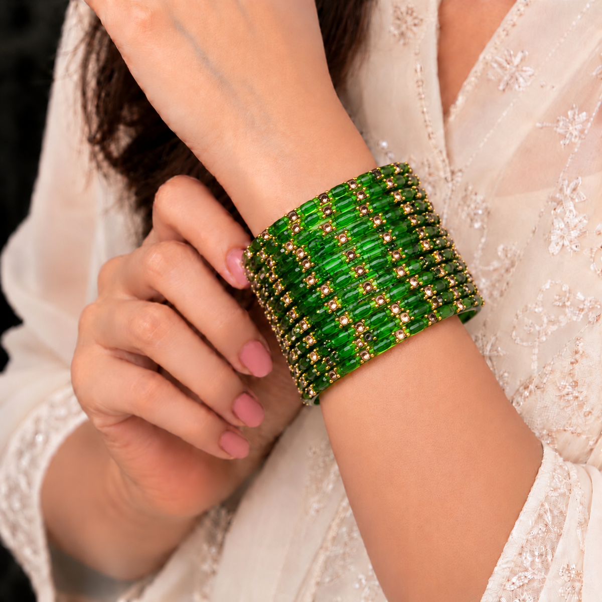Sparkle Line Stone Bangles