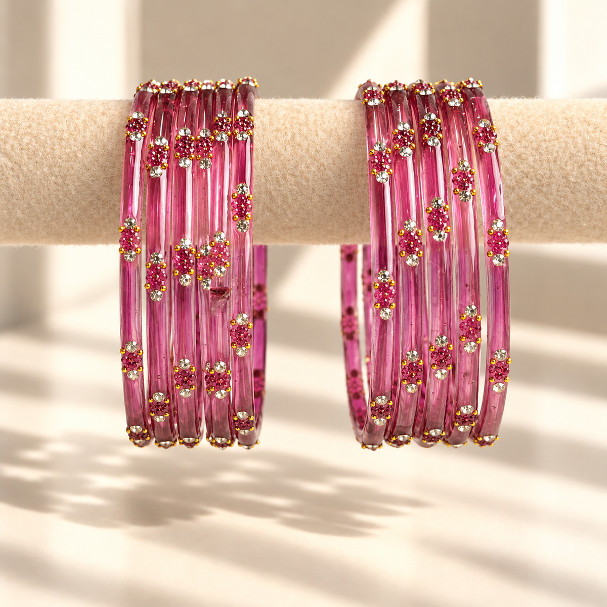 Dotted Stone Glass Bangle
