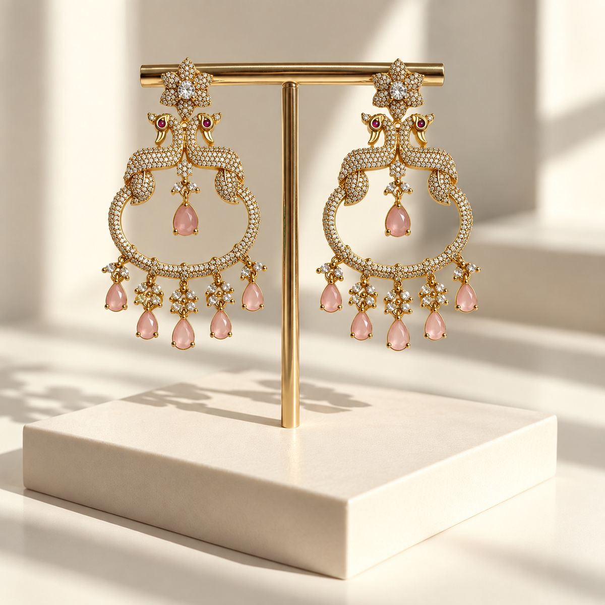 Royal Peacock Drop Earrings
