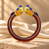 Royal Peacock Design Glass Kada