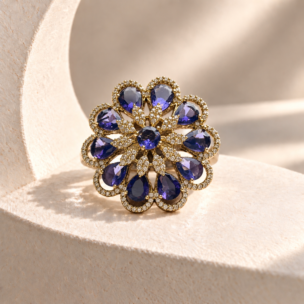 Teardrop Flower Ring