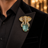 AD Kundan Elephant Design Brooch