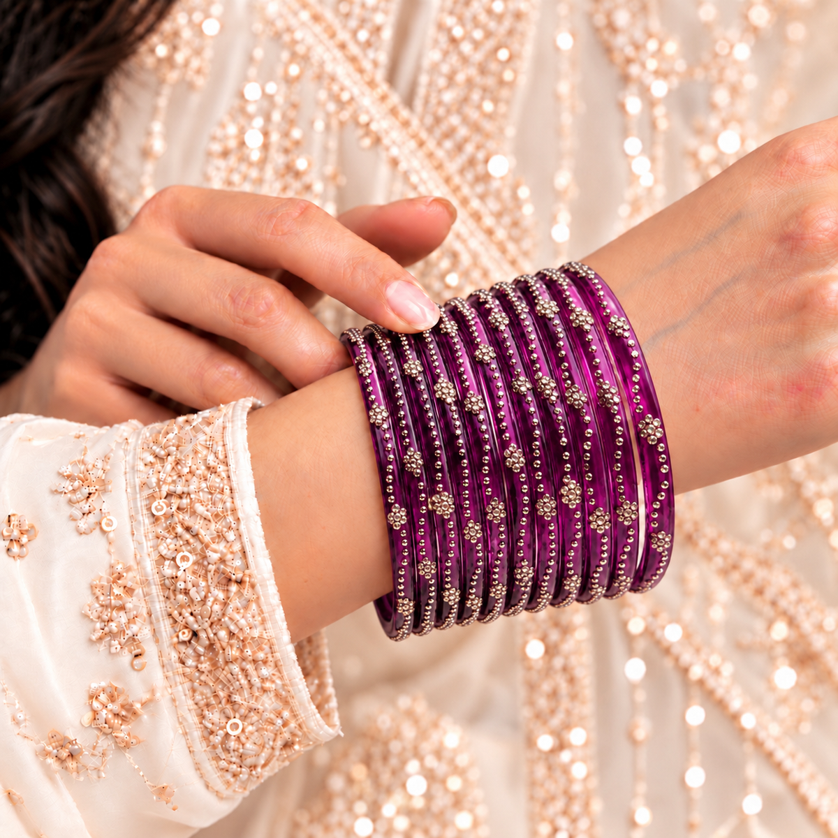 Mini Bloom Glass Bangles