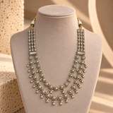 American Diamond Layered Drop Necklace Set
