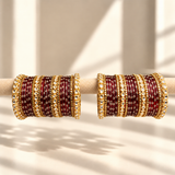 Floral Kundan Stone Bangle Set