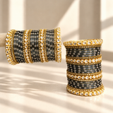 Floral Kundan Stone Bangle Set