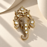 Elephant Mosonite Stone Classic Brooch
