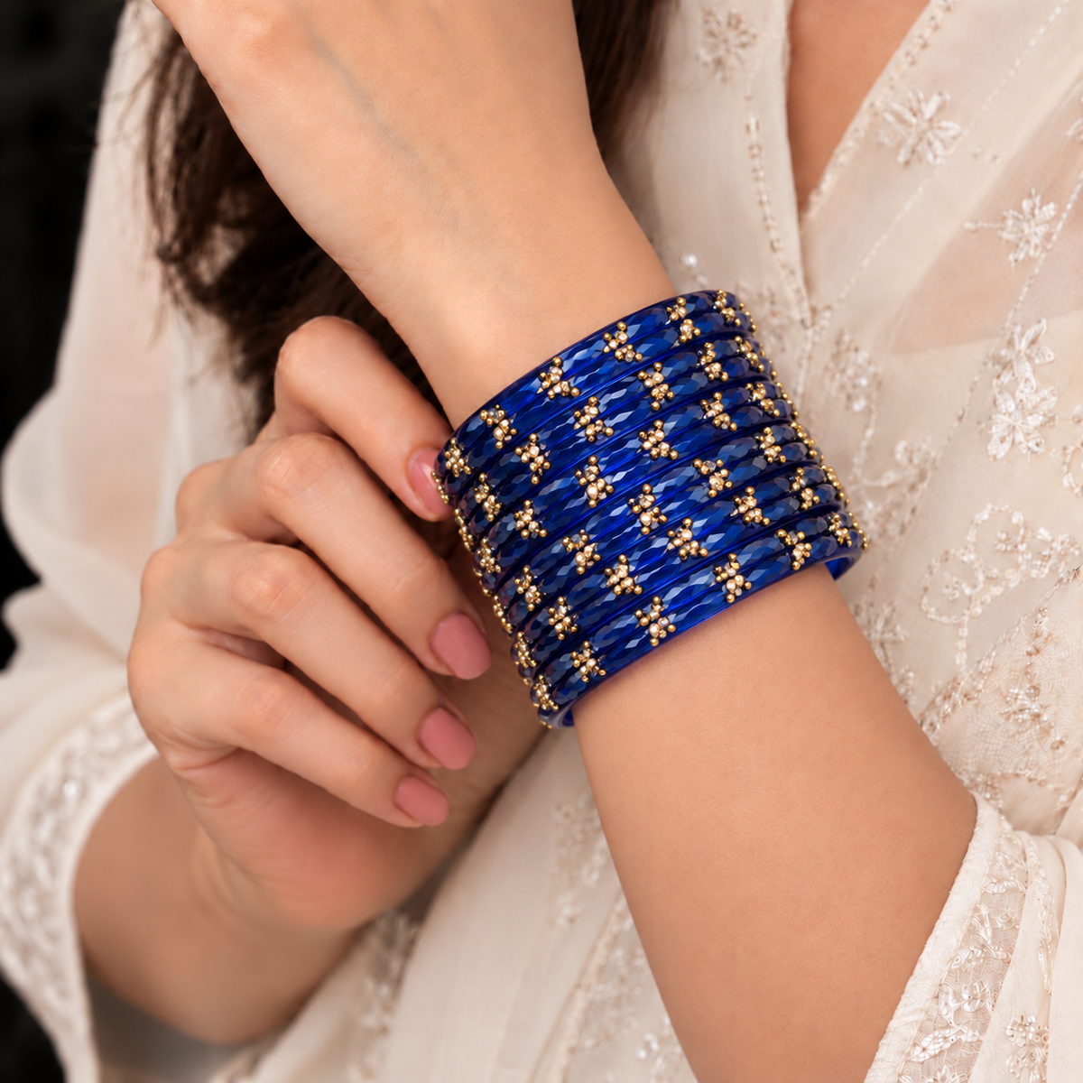 Sparkle Line Stone Bangles