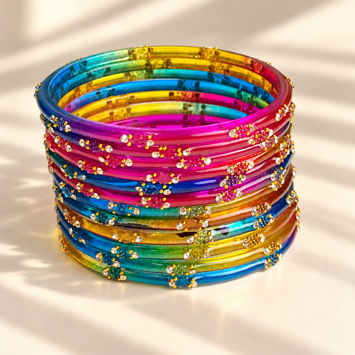 Dotted Stone Glass Bangle