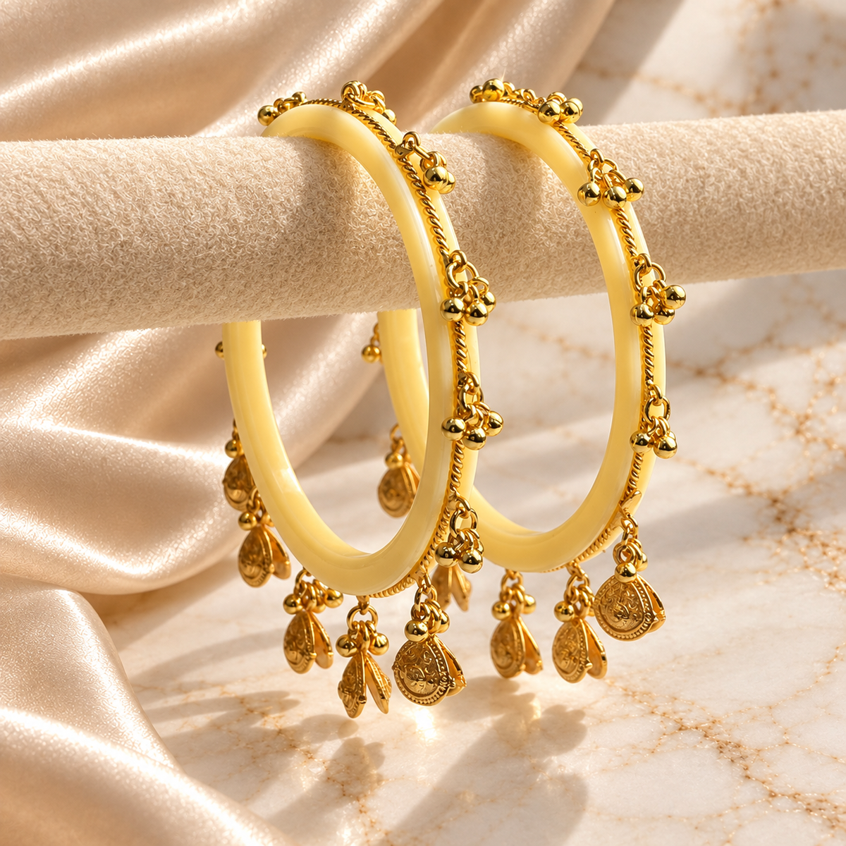 Golden Drop Acrylic Bangles