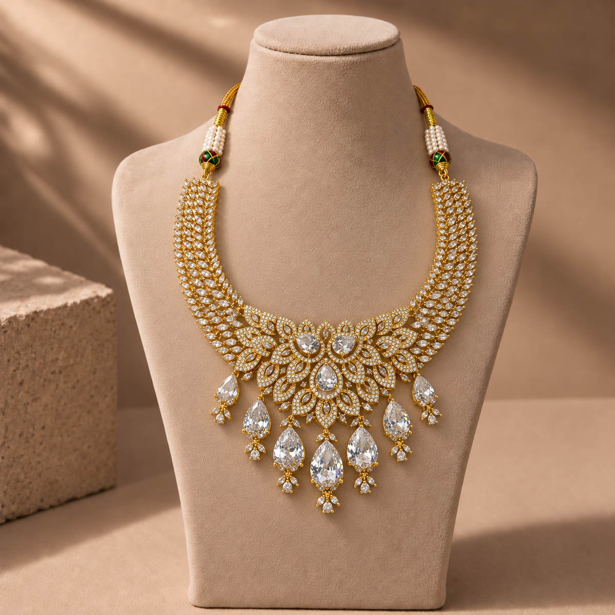 Leafwork Stone Necklace Set