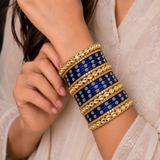 Floral Kundan Stone Bangle Set