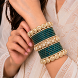 Drop Border Glass Bangle Set