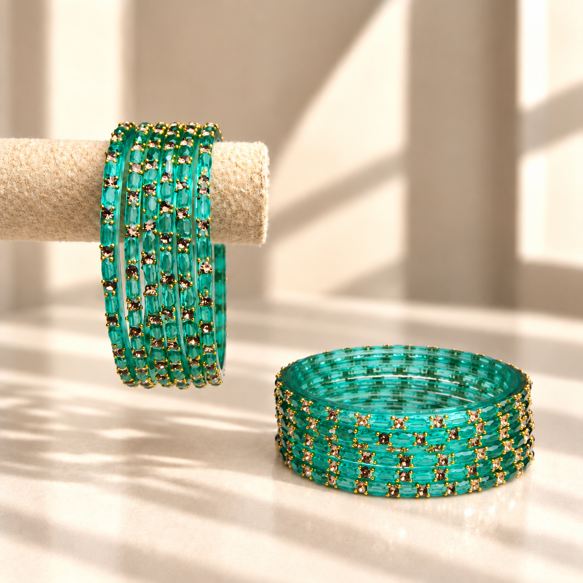 Sparkle Line Stone Bangles