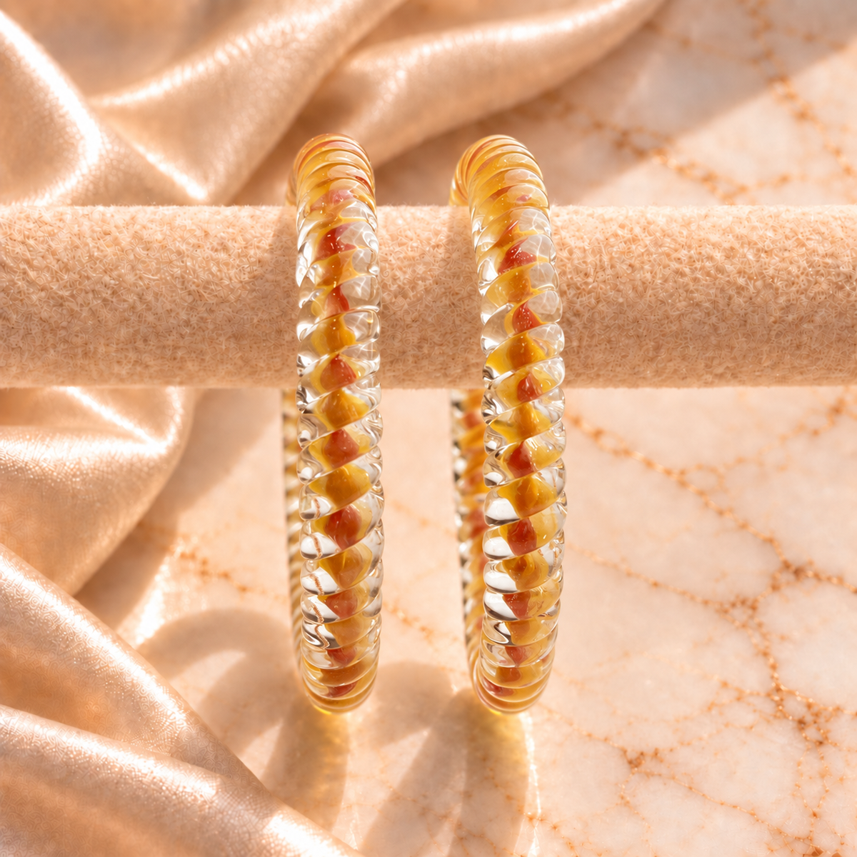 Twist Design Glass Kada