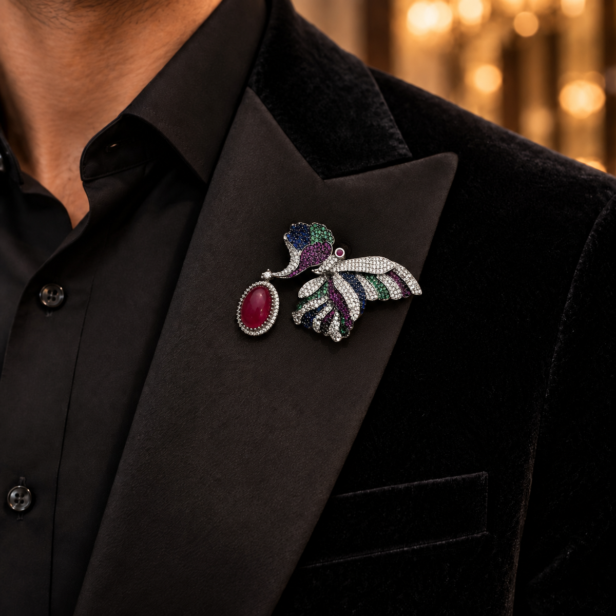 Sparkling Wing Brooch