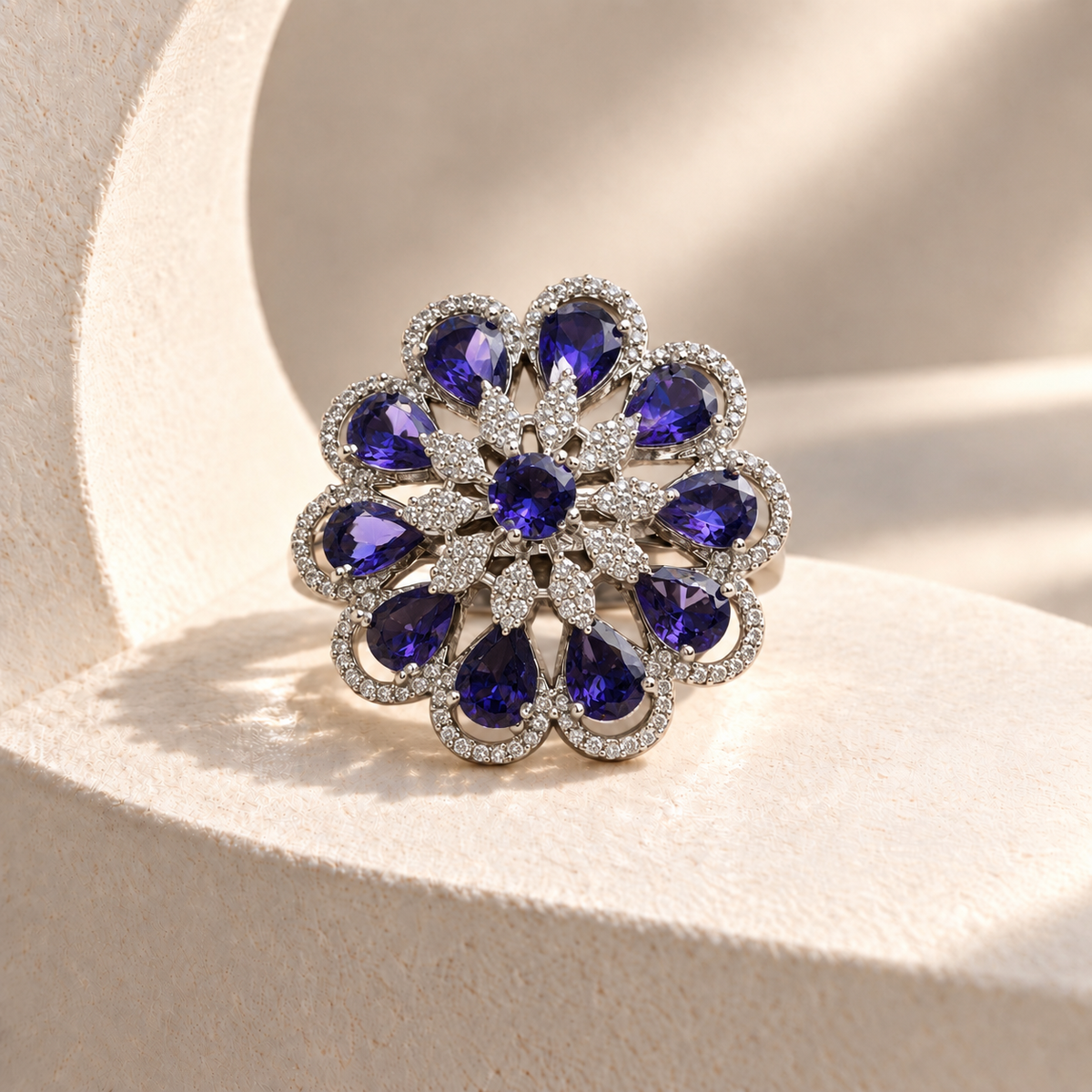 Teardrop Flower Ring