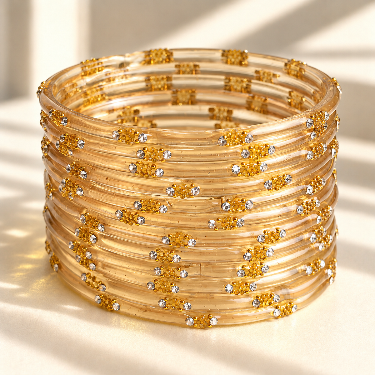 Dotted Stone Glass Bangle
