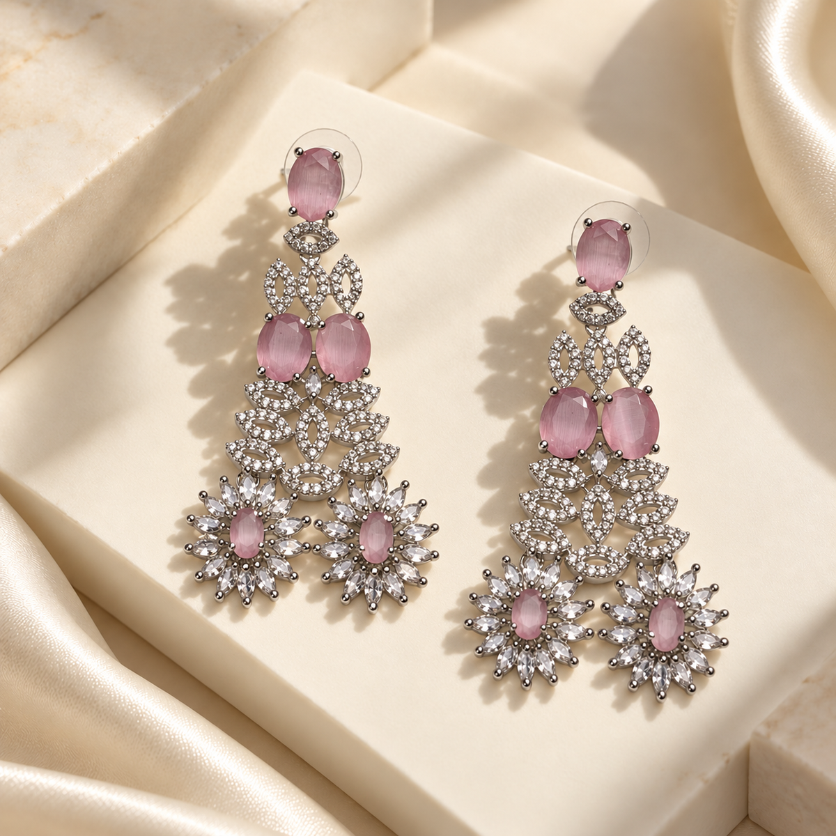 Graceful Stone Flower Earrings