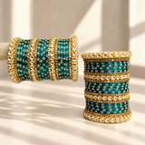 Floral Kundan Stone Bangle Set